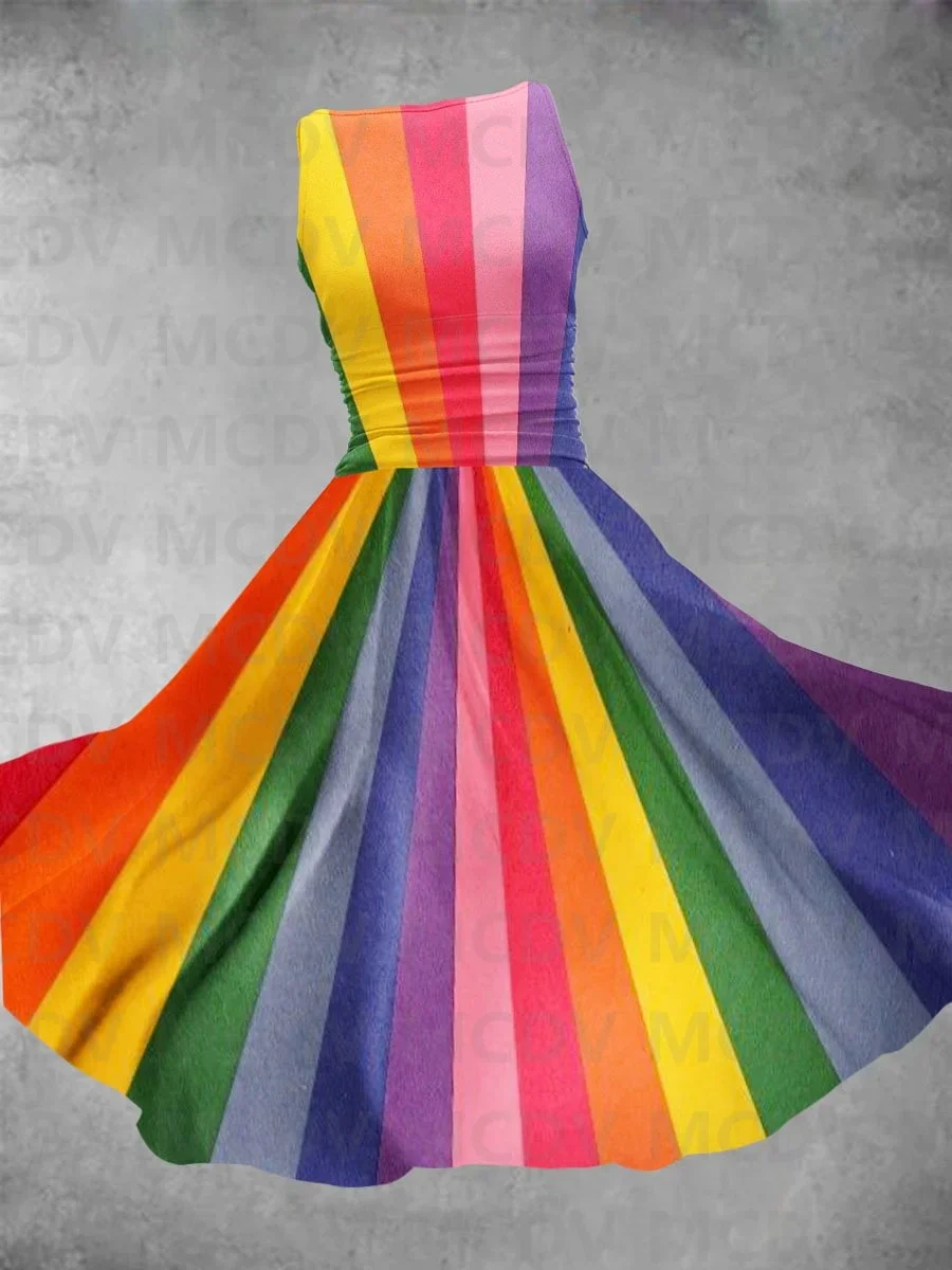 Women's Rainbow Gradient Colorful Stripe Art Print Design Maxi Dress 3D  Printed Sexy Dress Female Dresses - AliExpress 200000345