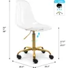 Clear Desk Chair, Acrylic Rolling Armless Vanity Swivel Height Adjustable Ghost Molded Plastic Home Office Chairs with 2