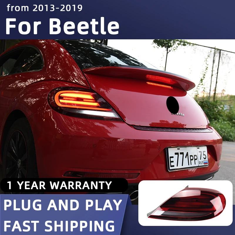 

Задние фонари для стайлинга автомобиля VW Beetle светодиодный Tail светильник 2013-2019, задний фонарь DRL, Задний сигнал поворота, автомобильные аксессуары