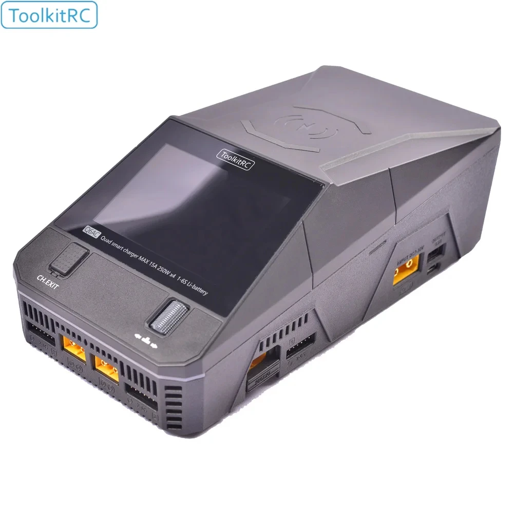 

ToolkitRC Q6AC зарядное устройство AC 400 Вт/DC 1000 Вт 4CH выход Встроенный 65 Вт USB выход 15 Вт Беспроводное зарядное устройство для LiPo NiMH PB батареи