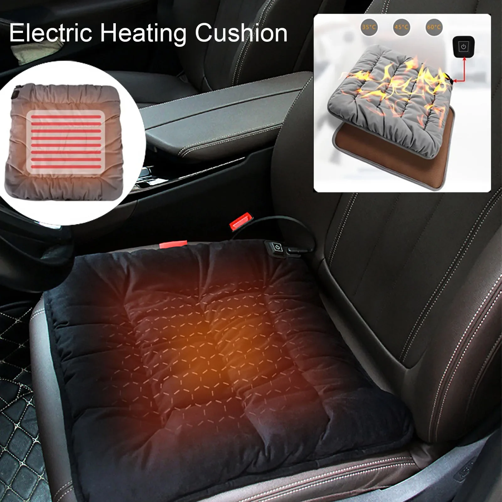 USB Electric Heating Pad Car Seat Heating Cushion Winter Warm Heated Seat  Warmer 3 Gear Adjustable Home Office Warm Chair Mat - AliExpress