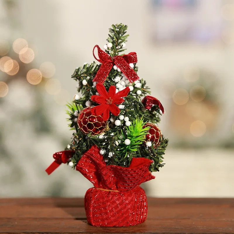 New Mini Small Christmas Tree Small Tree Christmas Table Ornament Christmas Tree Decoration 20cm