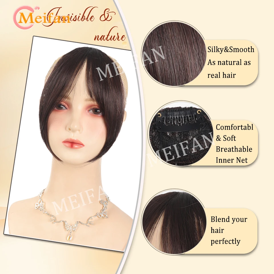 Lightweight Air Bangs Middle Part Natural Front Forehead Invisible Hair Patch for Women French Bangs hair bangs