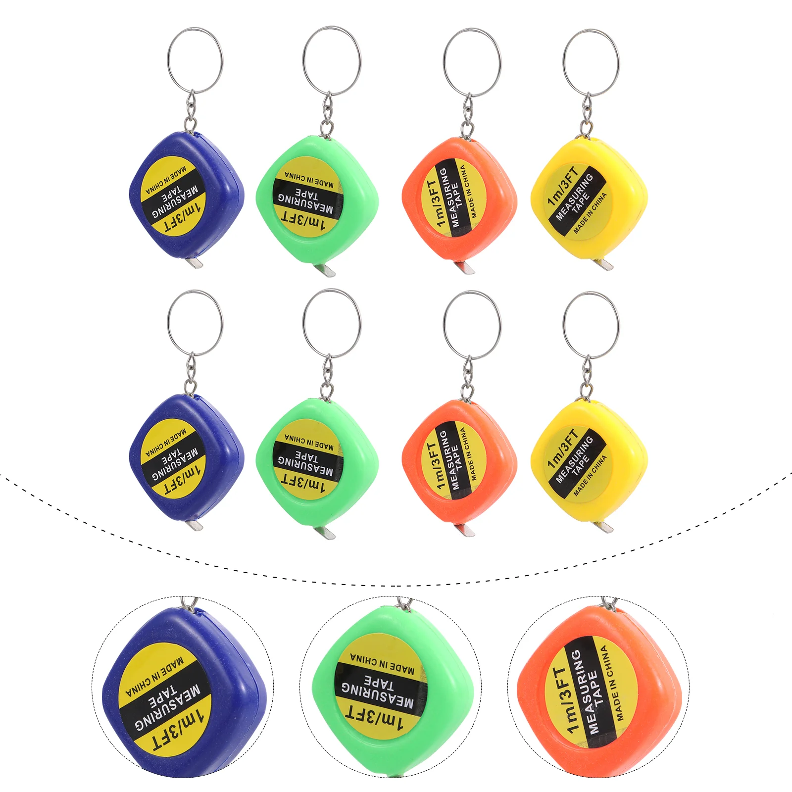 

Decor Keychain Decor Tool Holder Pendant Keyring Measuring Mini Tapeline Fob
