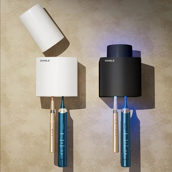 컵 자외선 살균 칫솔 걸이가있는 벽걸이 형 전동 칫솔 홀더 방수 스마트 욕실 수납 노 드릴 상품 이미지