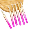1 Pc Eyebrow Tweezers for Lashes Artists Ice Flower Anti-Static Stainless Steel Eyelash Extension Makeup Tweezer Tools 5