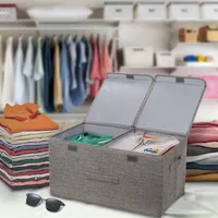 Storage Box Collapsible Linen Fabric Clothing Basket Bins Toy Box Organizer Storage Box Organizer Storage Organizer 1