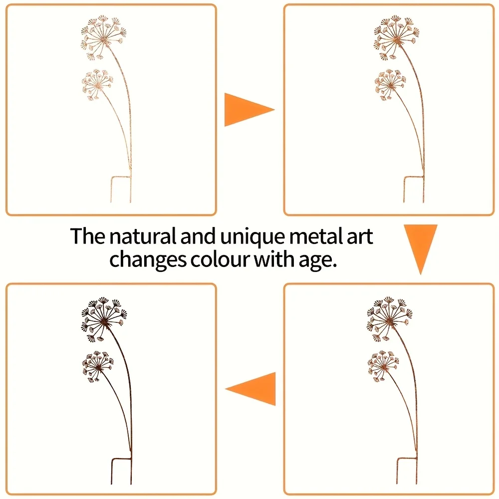 1pc Metal Decorative Garden Stakes Flower Patio Balcony Planter Garden Decor Home Yard Outdoor Decoration Garden Accessories 5