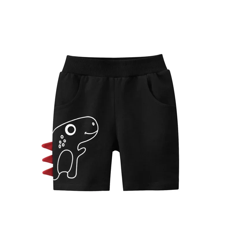Summer Boys Shorts Casual Stretch Cartoon Dinosaur Sports Mid Waist Beach