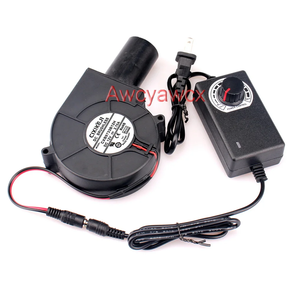 Portable BBQ Blower Fan For kalan 9733 DC 12V 2.7A power 7000R/Min Air Turbo With Variable Speed Controller bbq blower fan