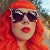 Hip Hop Stylish Women Sunglasses Bat Shape Rhinestone Decoration Sun glasses Female Stage Show Cool Sunglasses 3