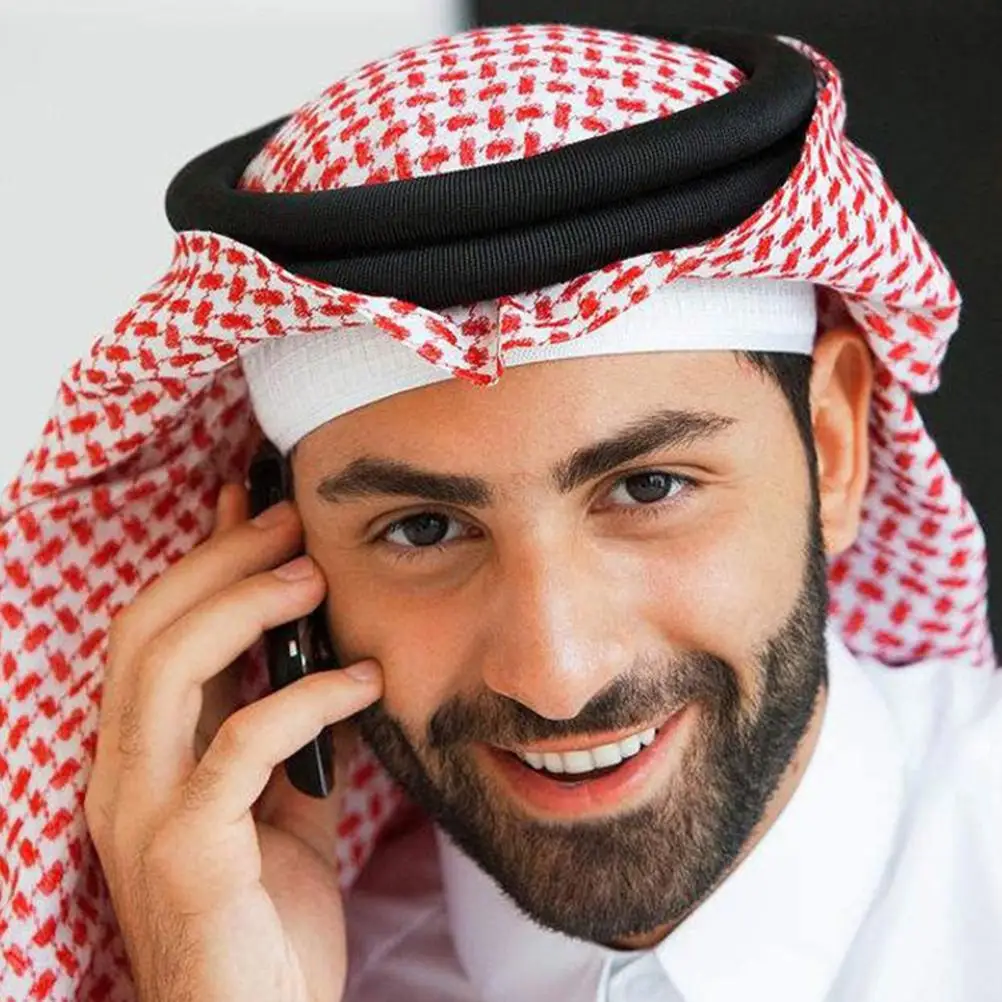 Saudi Men's Hairband Headscarf Turbans Headband Middle Eastern Wrap Headbands for