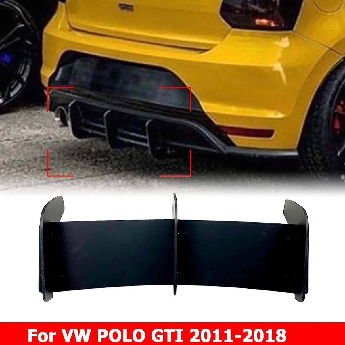 

Диффузор для заднего бампера Volkswagen VW Polo GTI 2011-2018, спойлер, губа, акулий плавник, автомобильные аксессуары, нижняя защитная накладка