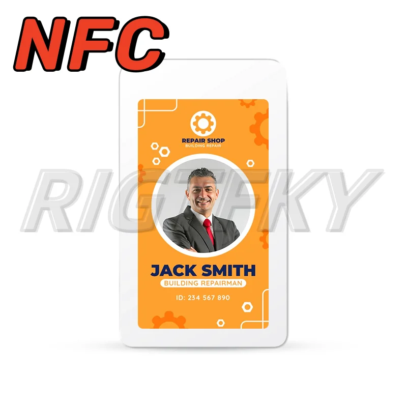 E-ink Picture Display Tag Electronic badge Passive NFC-Powered Nameplate 3.7inch E-Paper Price Label Business Badge Battery free