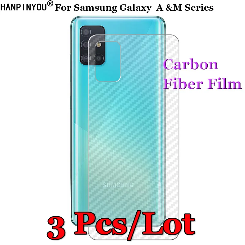 3 Pcs/Lot For Samsung Galaxy A53 A51 A71 A01 A11 A31 M11 M21 M21s 3D Carbon Fiber Back Screen Protector Protective Film Sticker | Мобильные