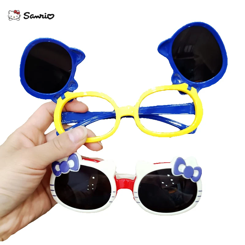 

Kawaii Sanrio Children Sunglasses Fashion Creativity Hello Kitty Flip Boy Girl Glasses Photography Props Birthday Gift Toy