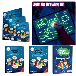 Magicpad portátil led luminosa pintura tablet fluorescente caneta brilhante graffiti placa de desenho educacional brinquedos para crianças