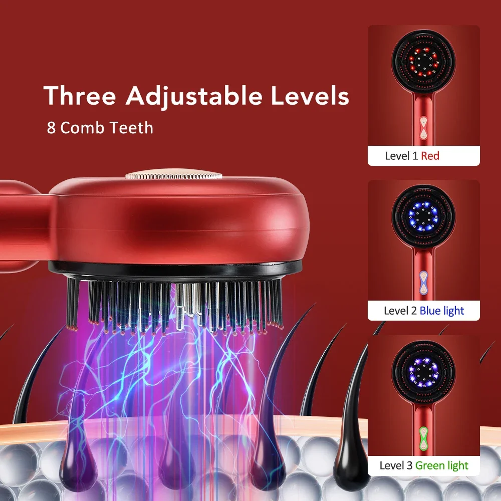 3-in-1 EMS Head Massager Scalp Brush Essential Oil Device for Hair Treatment Tools Fluid Nourishing Scalp Electric Massage Comb