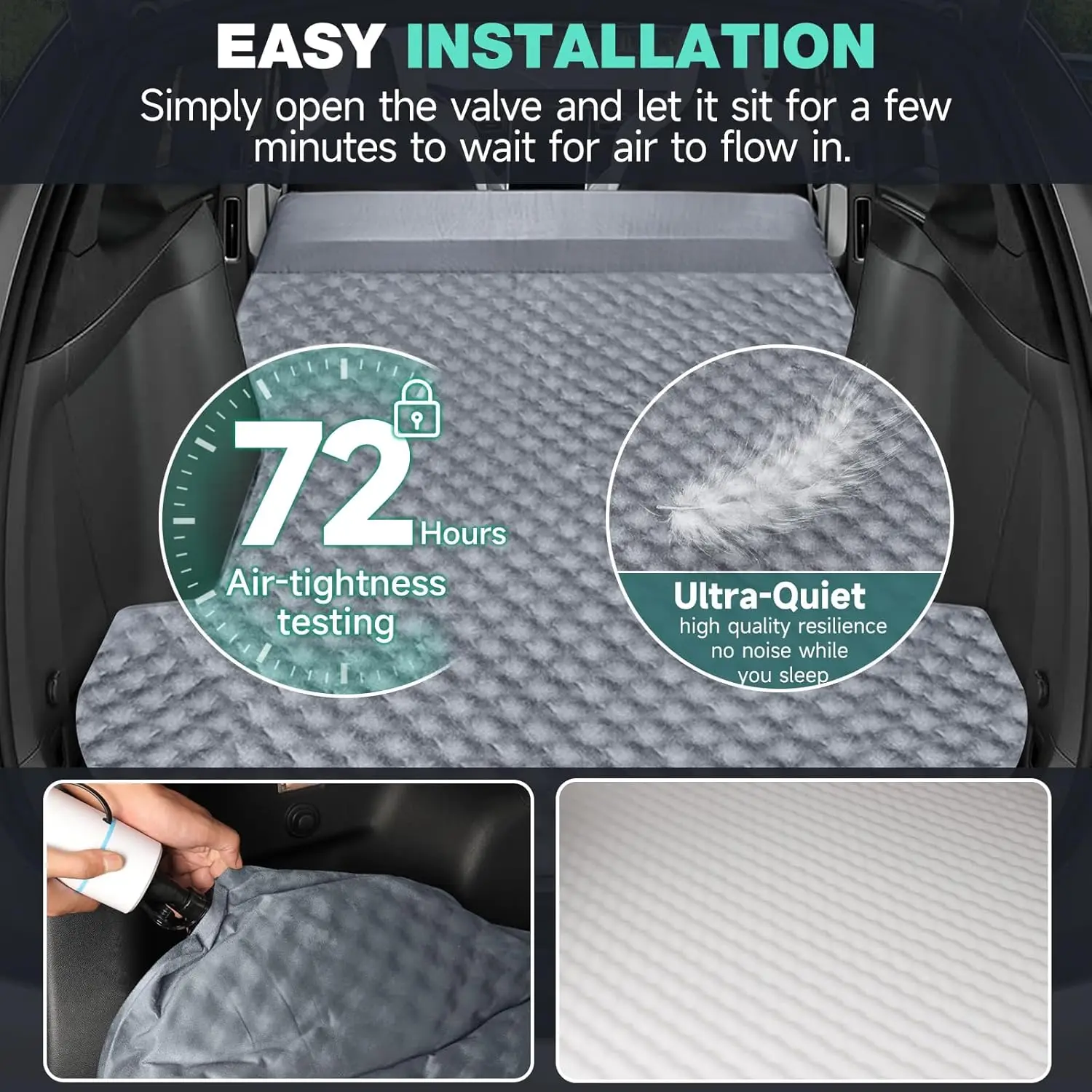 Inflatable Air Mattress Outdoor Camping Inflatable Special Suede Fabric Car Travel Bed For Tesla Model 3 Model Y