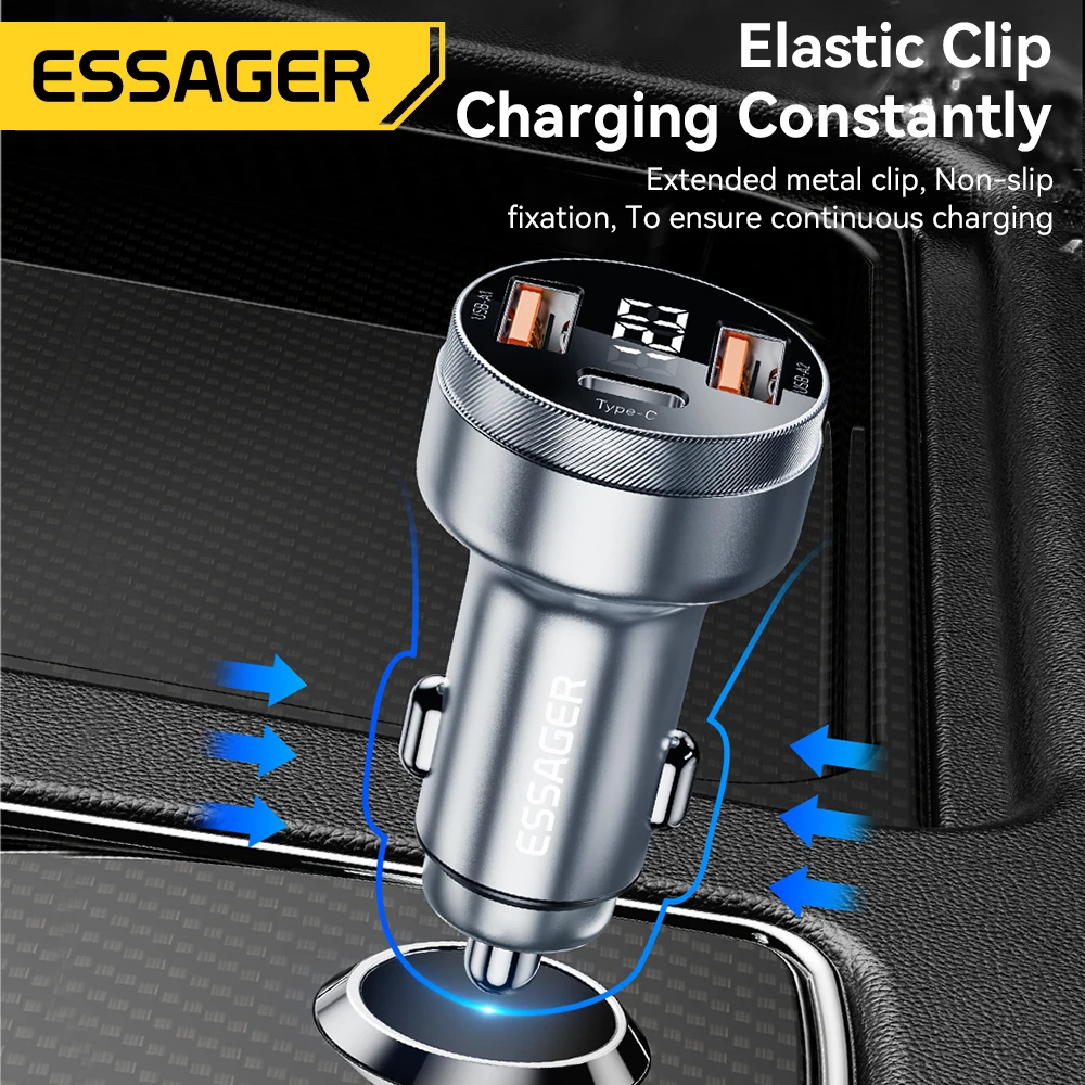 Essager 80W USB Car Charger PD USB Type C Quick Charge QC3.0 SCP 5A Fast Charger For iPhone 14 13 Xiaomi Samsung Phone Charger — view 6
