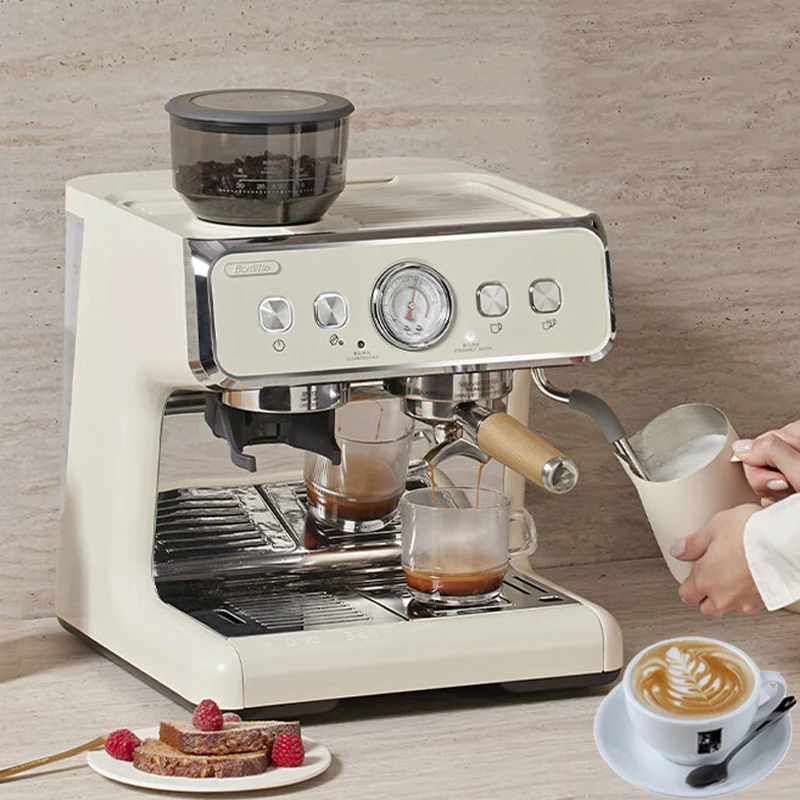 CRANDDI Máquina de café espresso de 20 bar, cafetera profesional de 1350 W  con vaporizador, hacer espresso compacto con tanque de agua extraíble de 34