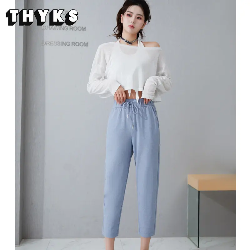 

Брюки женские летние повседневные, свободные дышащие шаровары с принтом в клетку, однотонные спортивные штаны в стиле Ins, черные белые