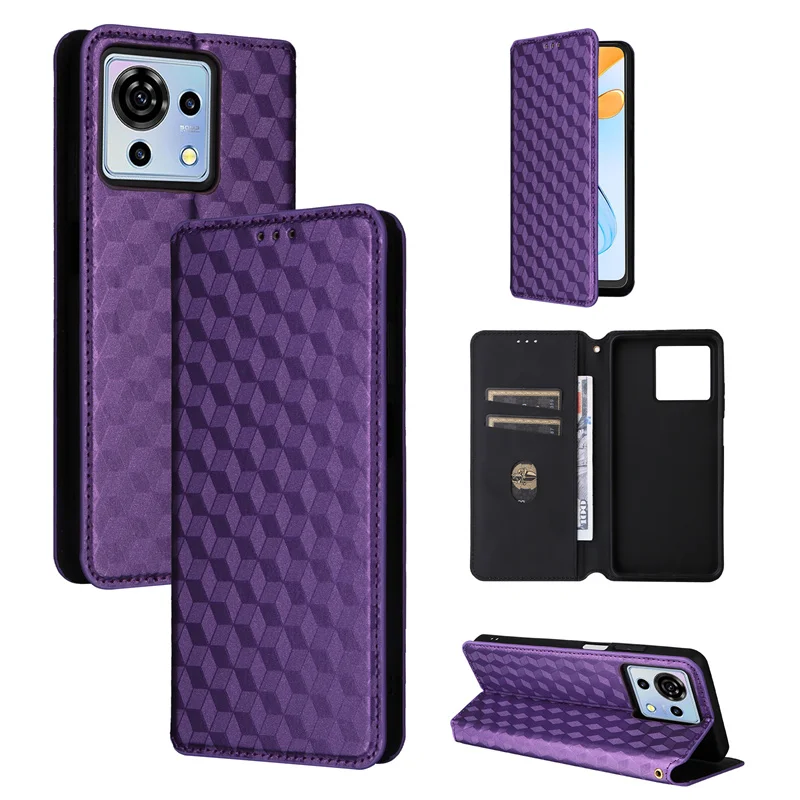 Per Zte Blade V50 Vita Linee Stereoscopiche Flip Wallet Skin Pu Custodia Borsa Per Zte Blade V50 Vita 4G Cover Magnetica Per Telefono