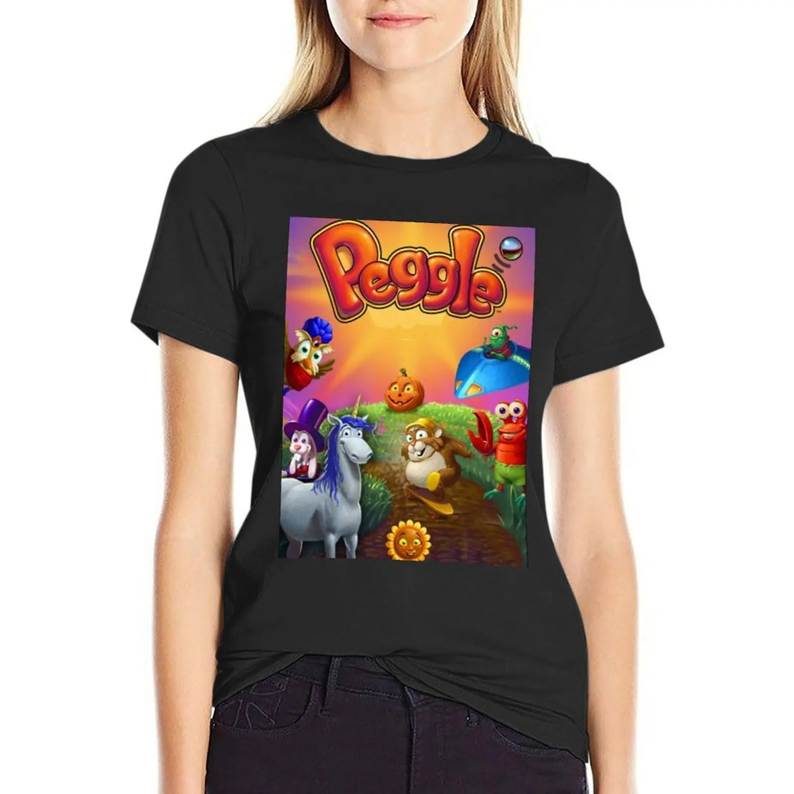 

Женское длинное платье-футболка Peggle, забавная Эстетическая одежда