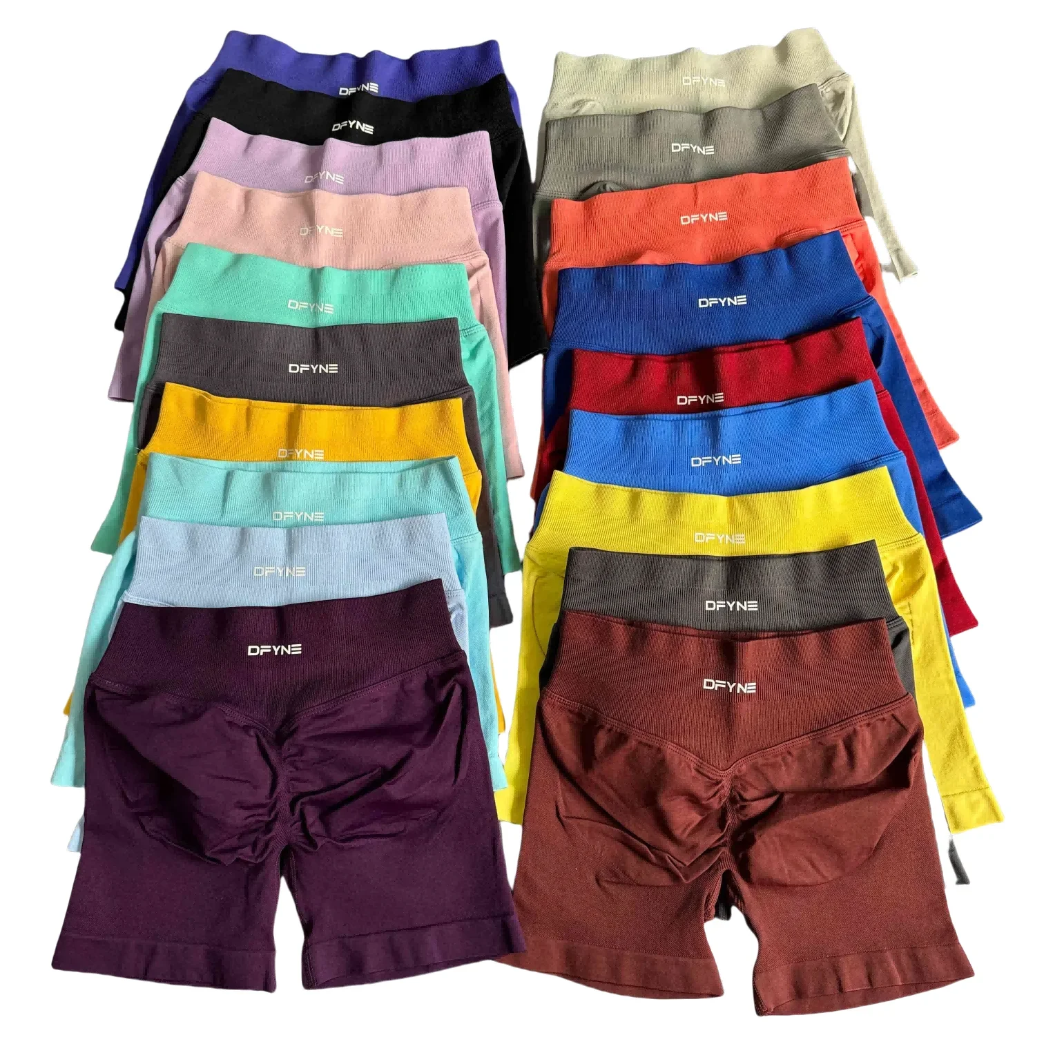 Dynamic Shorts with Logo Low Waist Seamless Yoga Shorts Scrunch Bum Gym Shorts Workout Biker Short Stretch Fitness Clothing 3