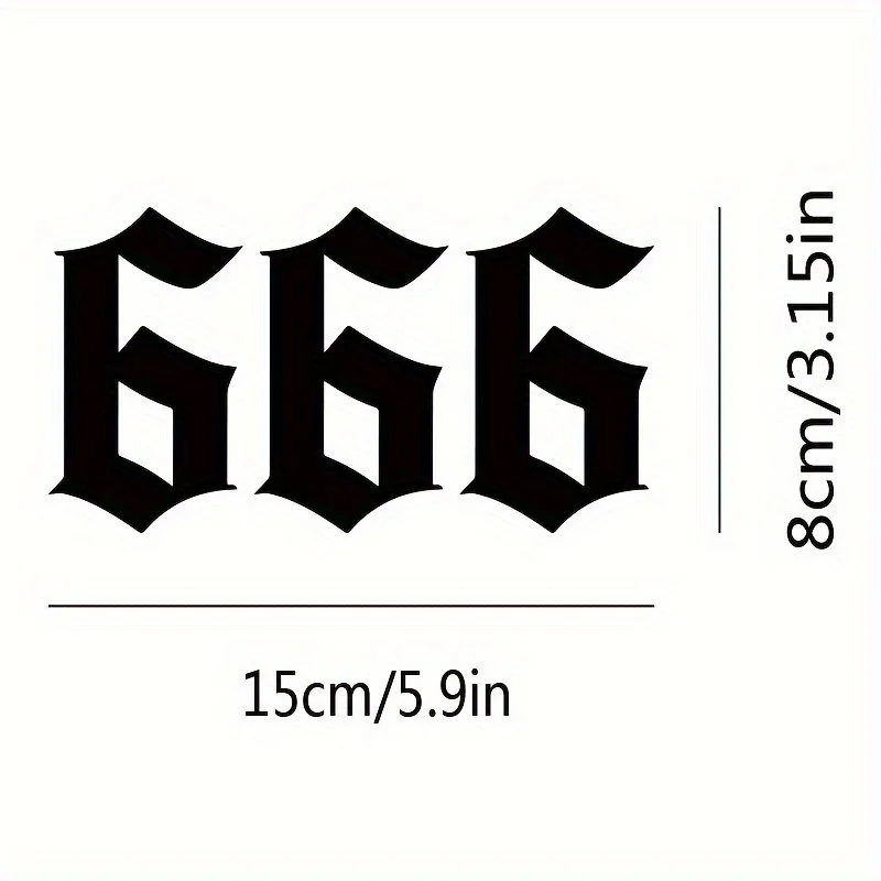 666 자동차 스티커 및 데칼, 도어 장 데칼, 비닐 데칼, 패션 크리에이티브 자동차 전체 바디 헤드 스타일링 스티커