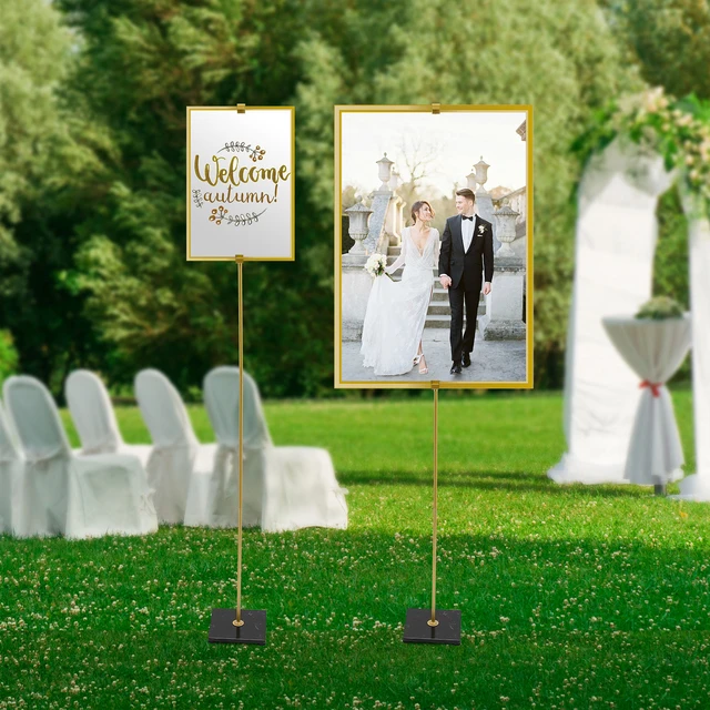 1.6M Easel Stand for Wedding Sign Poster, Gold Stand, Steel and Marble, for  Weddings, Celebrations, Parties - AliExpress