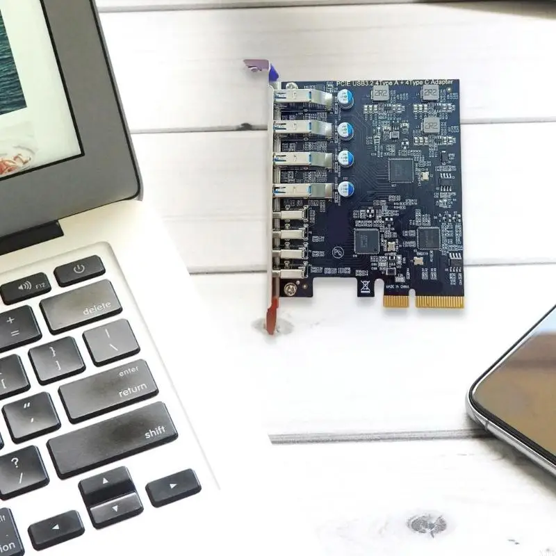 N3UD PCIe 4x USB 3.2 and 4x Type C Port Expansion Card Upgrades PC Connection