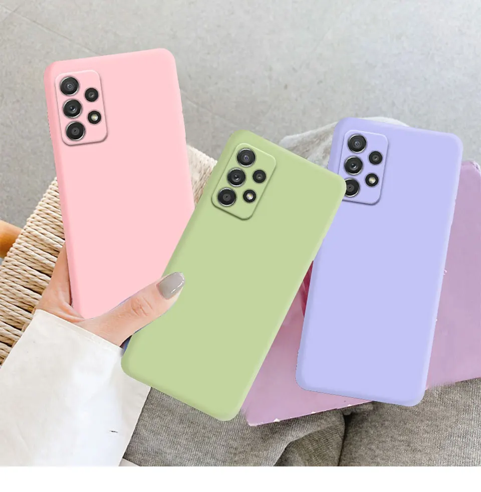 Liquid Silicone Soft Case for Samsung Galaxy A52 A72 A13 A23 A33 A53 A73 A04 A04S A04E A14 A24 A34 A54 A22 A32 5G Cover Fundas
