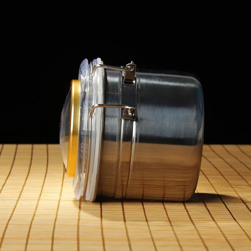 Tobacco Humidor Stainless Steel Jar Cigar With Humidifier Airproof Pot Seal Moisture Pot Capacity Storage Smoking Accessories