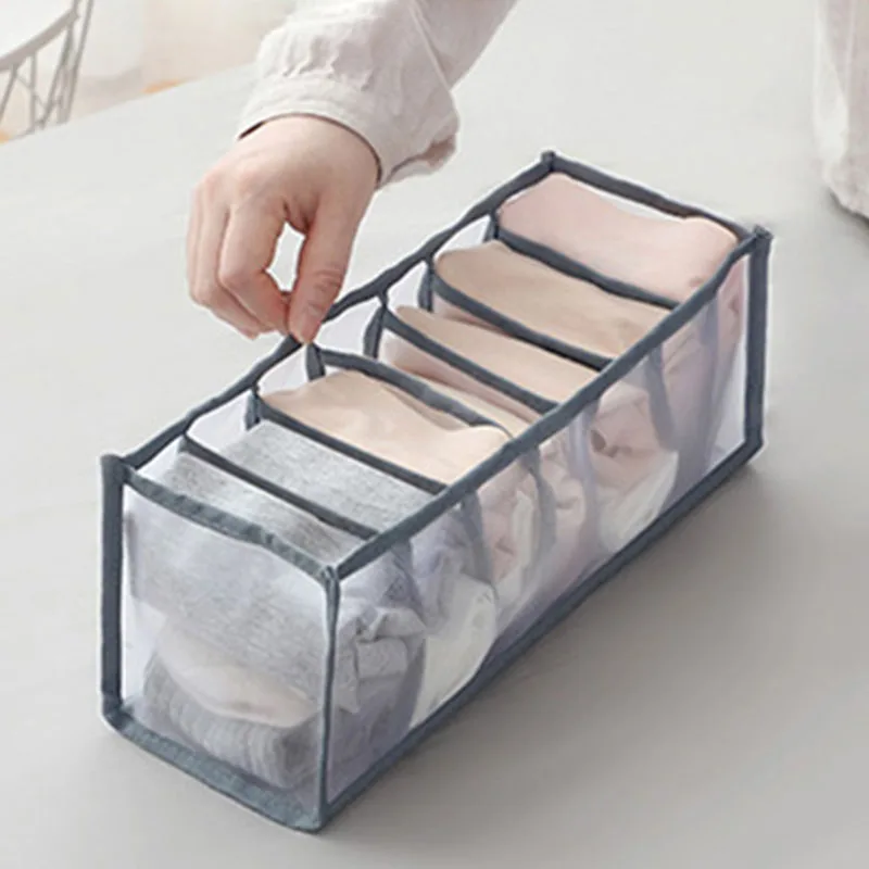 Description Picture 4 of itemhome Clothes Jeans storage boxes mesh net bag Closet Organizer Foldable Underwear baby cloth sock Pants Dividers Drawer Wardrobe