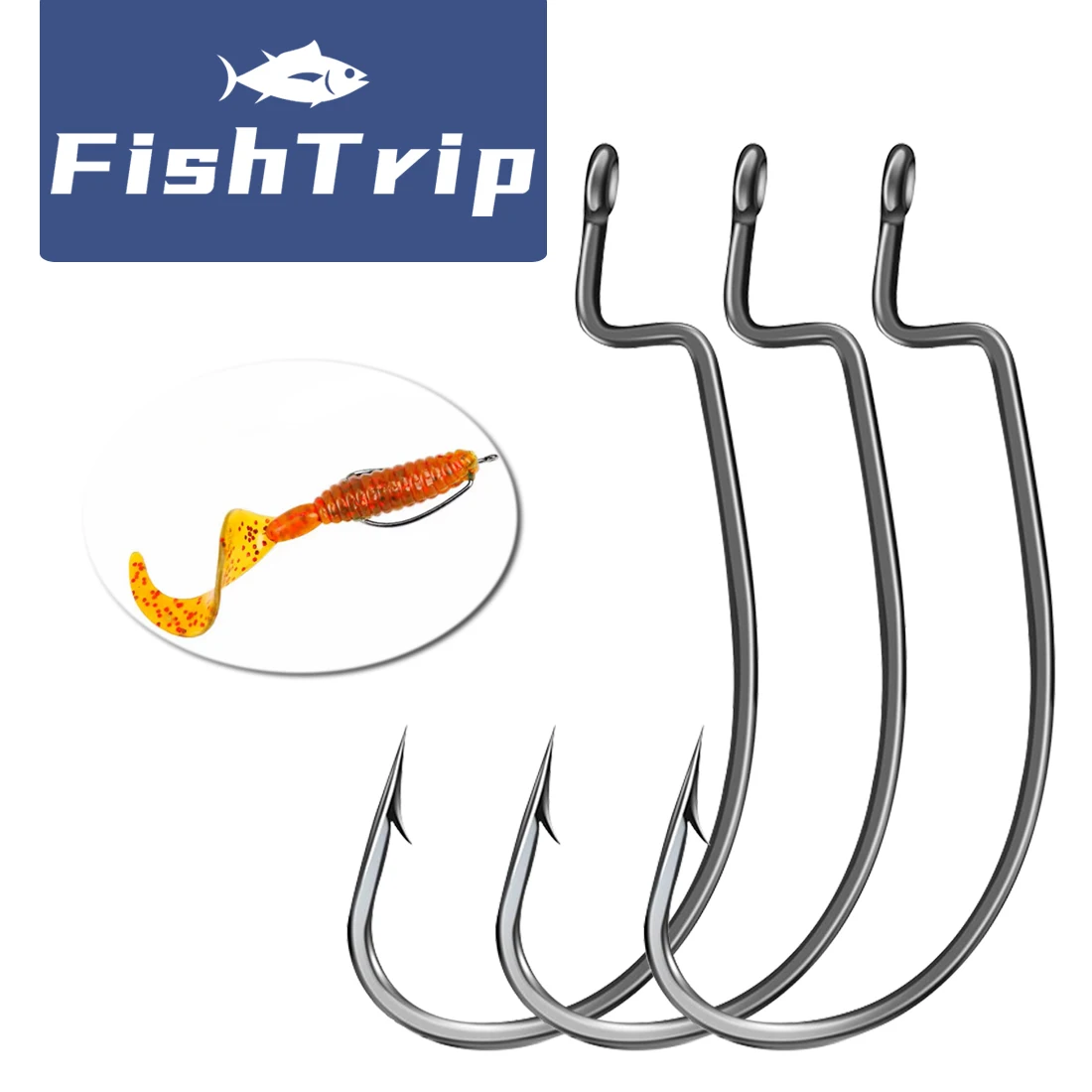 Hameçon EWG FishTrip pour leurre souple Texas Carolina rig pêche carnassier acier carbone