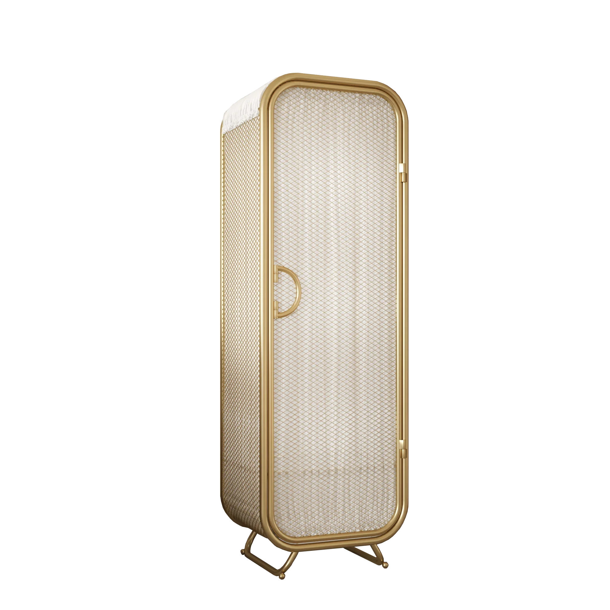 Light luxury children and girls environmentally friendly wrought iron decorative cabinet bedroom corner hanging wardrobe