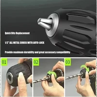 Gami – tournevis à percussion à batterie, perceuse sans fil multifonctionnelle, outil électrique 25 + 3 réglages de couple, tournevis électrique à 2 vitesses 6