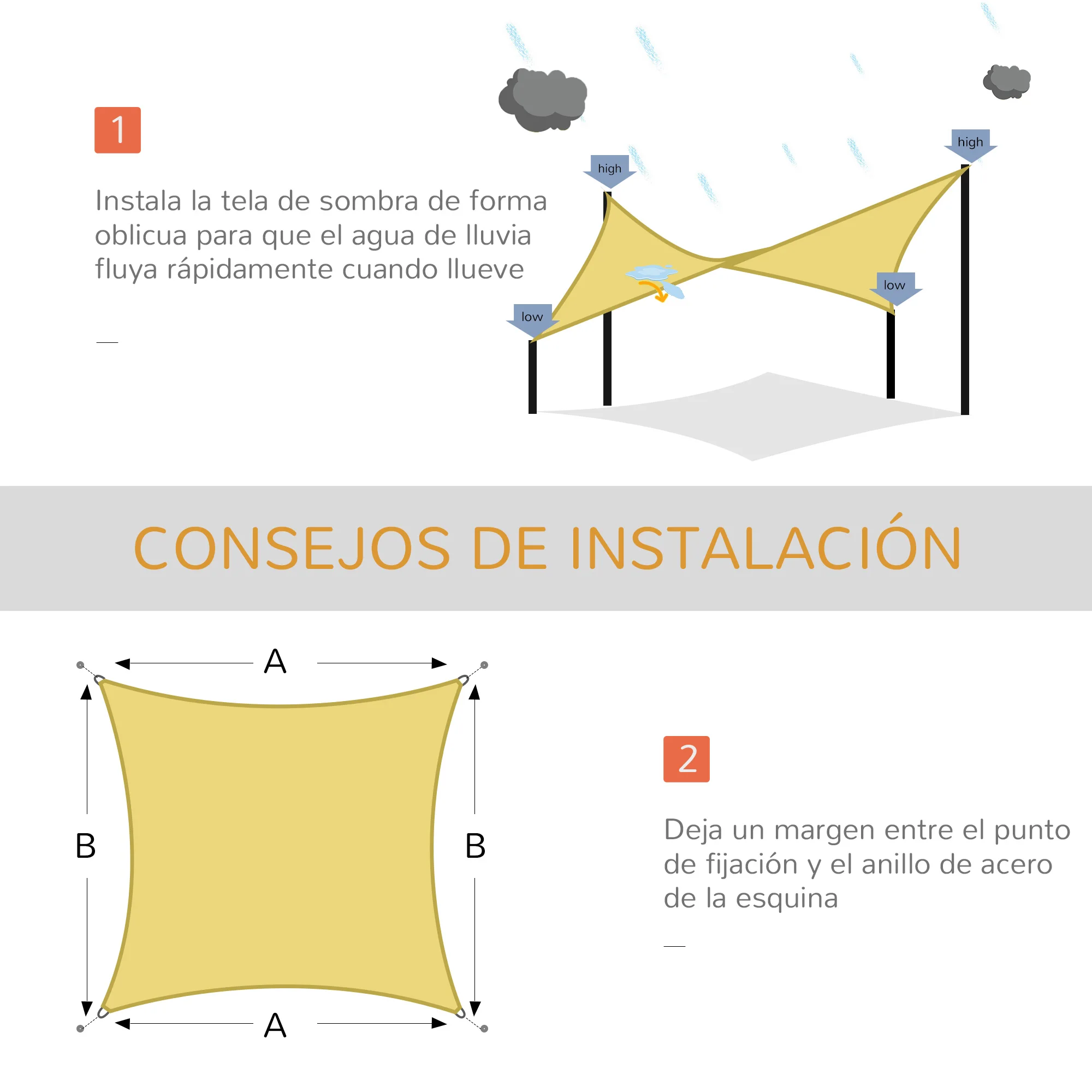 Toldo Vela Rectangular Para Jardín 3x2 M - Protección Solar 65%, Transpirable, Para Patio Y Terraza
