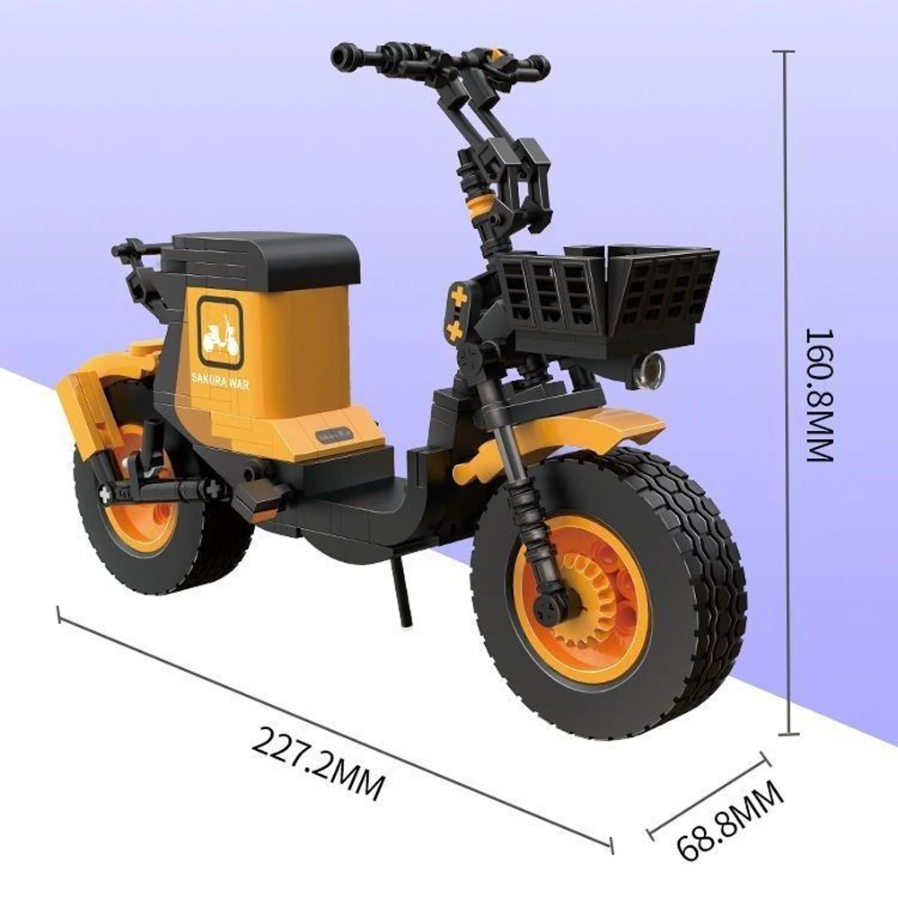 KNEW BUILT Modello di scooter per bicicletta elettrica Mini blocchi di costruzione Giocattoli da costruzione adorabili e educativi - immagine 5