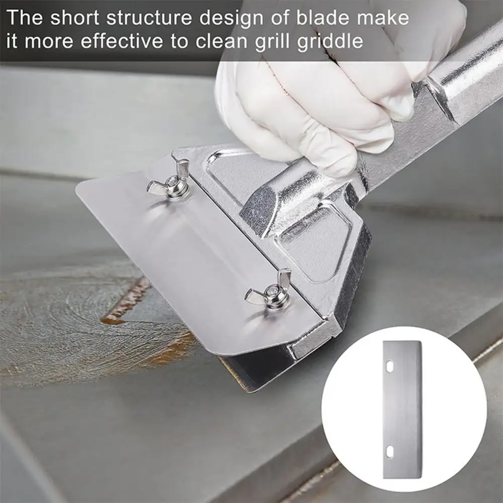 Grill Scraper Replacement Blade Flat Grill Accessory Bbq Tools Heavy Duty Stainless Steel Scraper Set for Outdoor