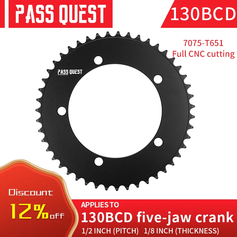 Pass Quest 130Bcd Road Bike Disco Chiuso Monolitico 58T Catena Per Bicicletta/Pignone Sram Manovella Rosso Apex 3550