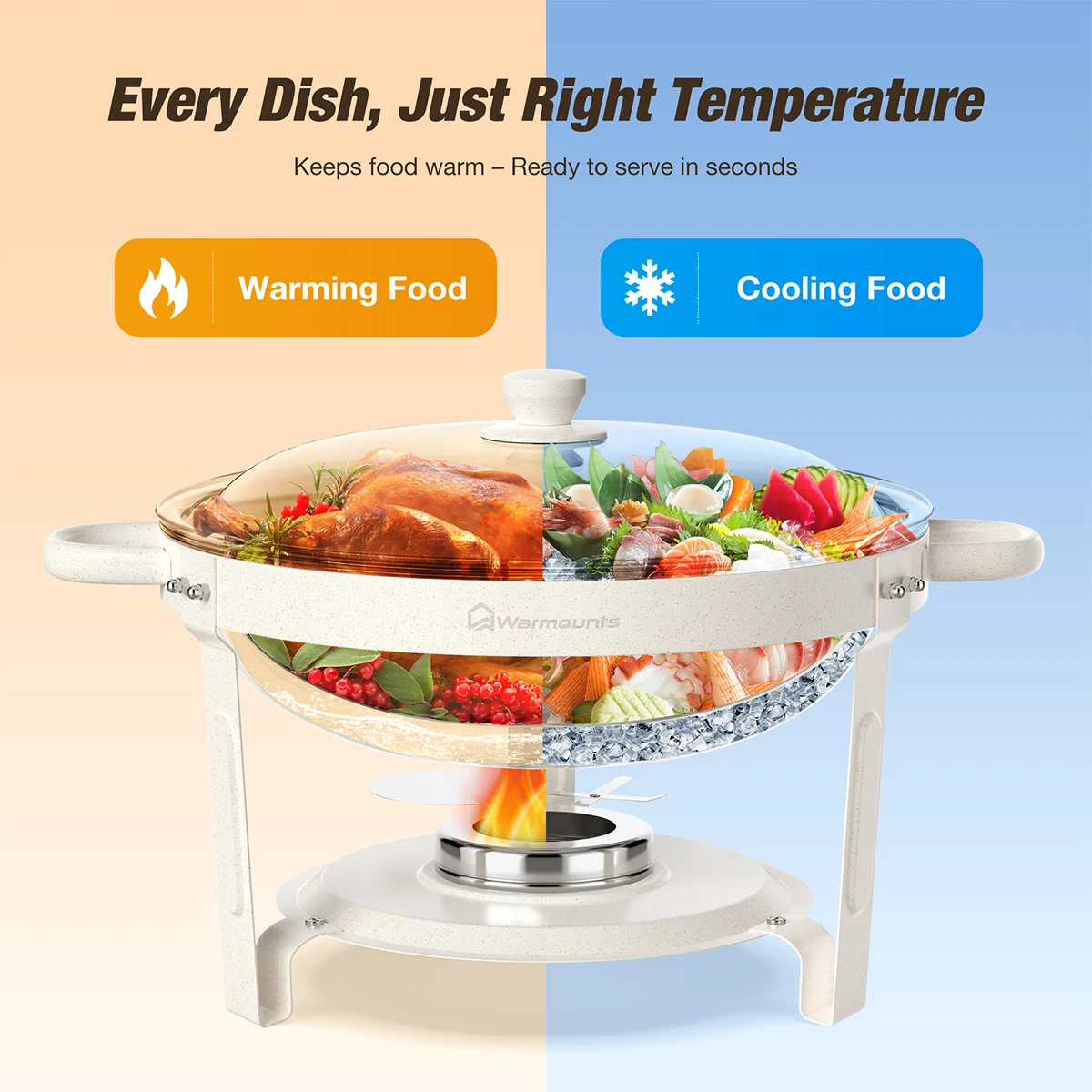 Stainless Steel White Chafing Dish Buffet Set with Lids