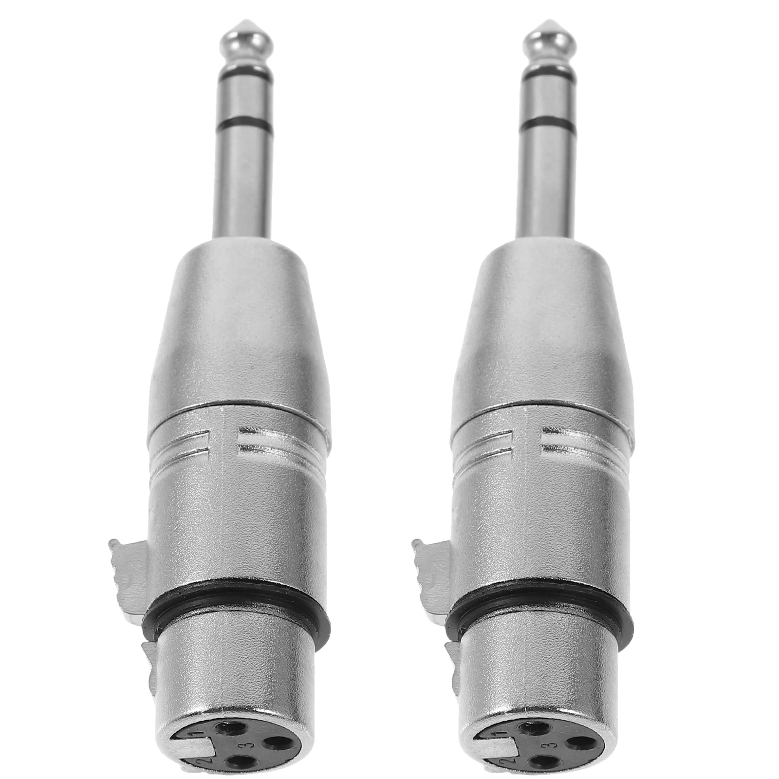 

2 Pcs Adapter Audio XLR to 1/4 Socket Trs Converter Microphone Supply Accessory