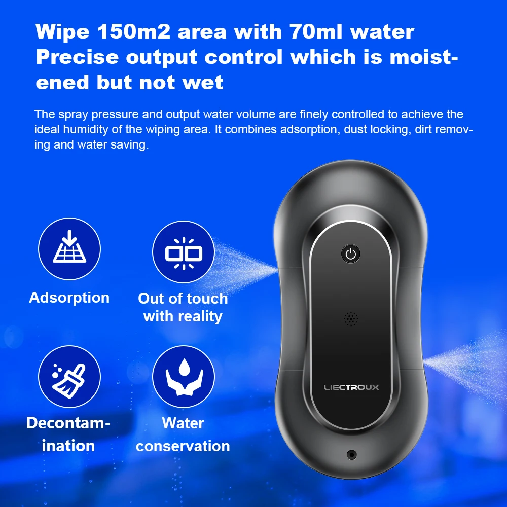 Window Cleaning Robot Liectroux YW810, Dual Water Spray,Smart Memory,Home Glass Window robot vacuum Cleane,APP&Remote Control 6