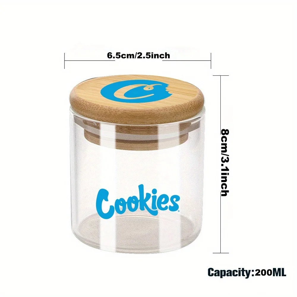 Glass Storage Jars with Airtight Bamboo Lid for Serving Tea Coffee Spice Candy Cookie