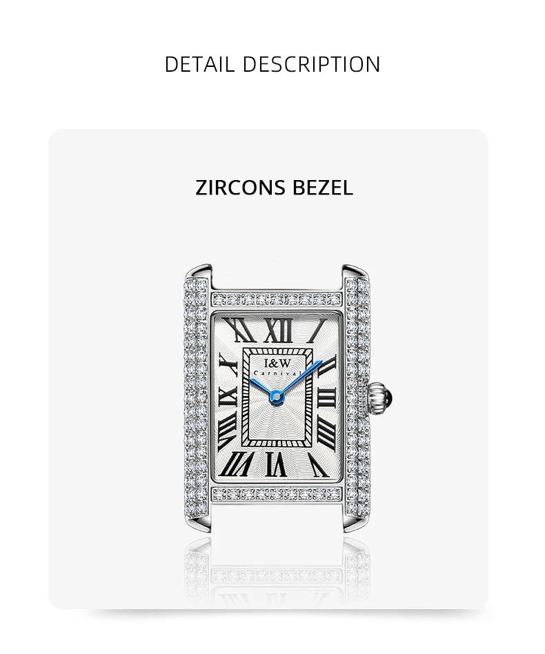 Schweiz KARNEVAL Retro Damen Uhr Schlanke Quadratische Quarz Uhren Frauen 2024 Diamant Lünette Leder Band Wasserdicht Montre Femme_voghion.com