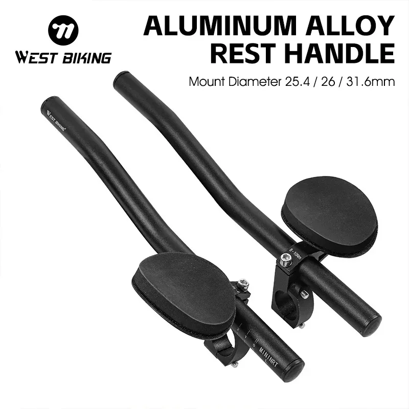 WEST BIKING Bicycle Handlebar Aluminum Alloy Rest Handlebar Aero Bars Triathlon Racing Bike TT Bar MTB Road Bike Accessories