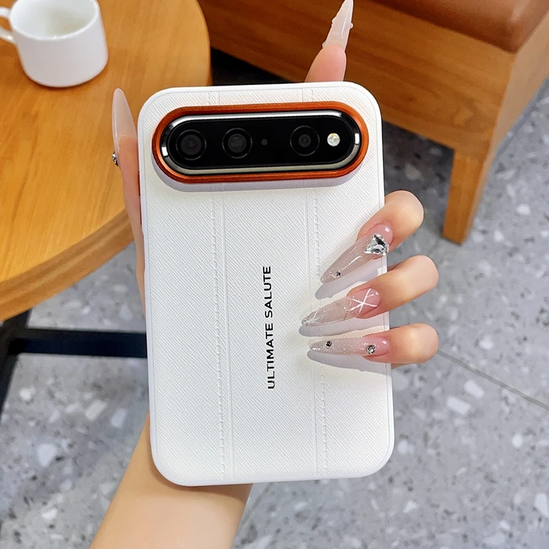 Luxury Cross Texture PU Leather Protective Case with Slim Camera Ring