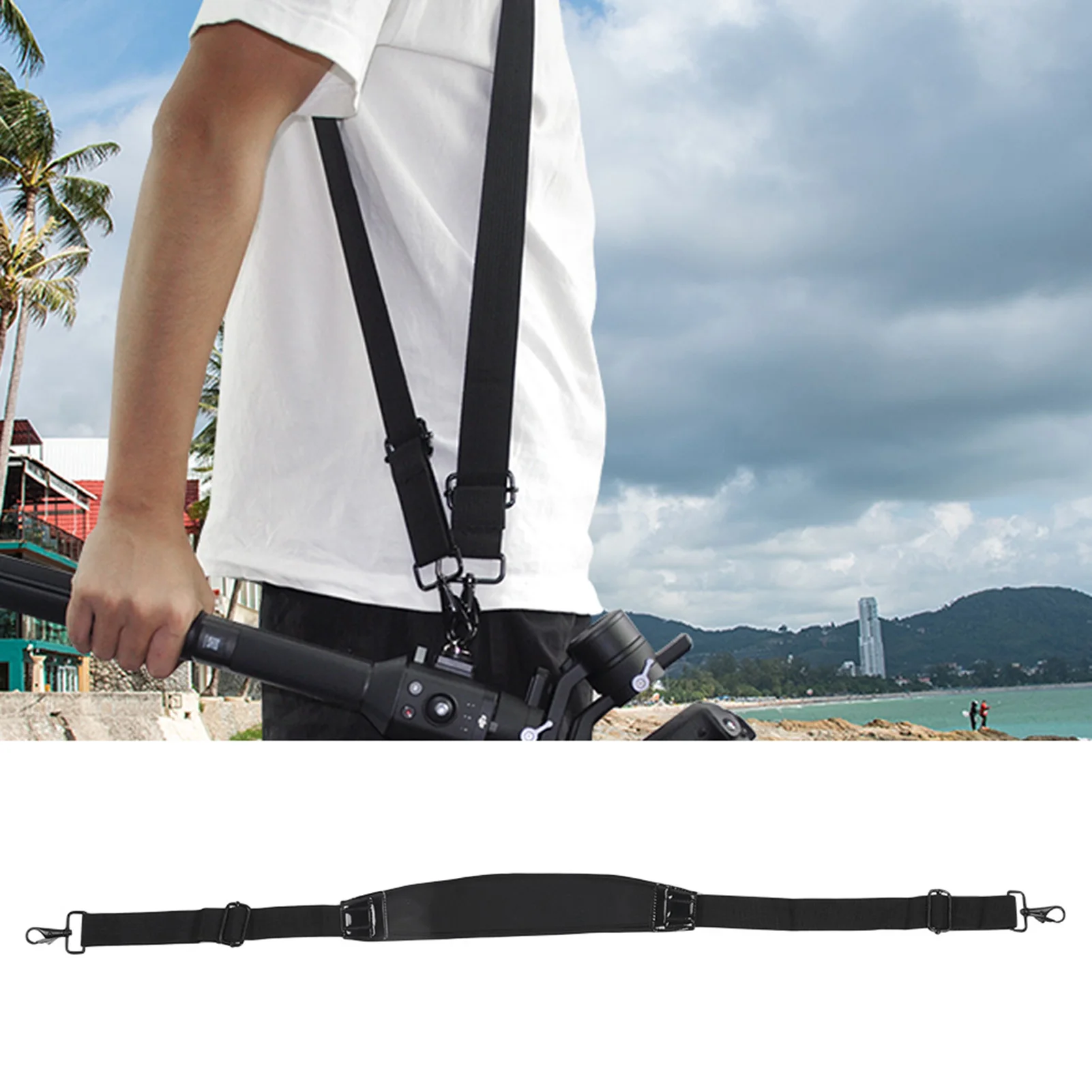 카메라 스트랩 로닌 SC 숄더 스트랩 두꺼운 폼 블랙 고강도 카메라 넥 스트랩 숄더 벨트 슬링 (DJI 로닌 SC 용)